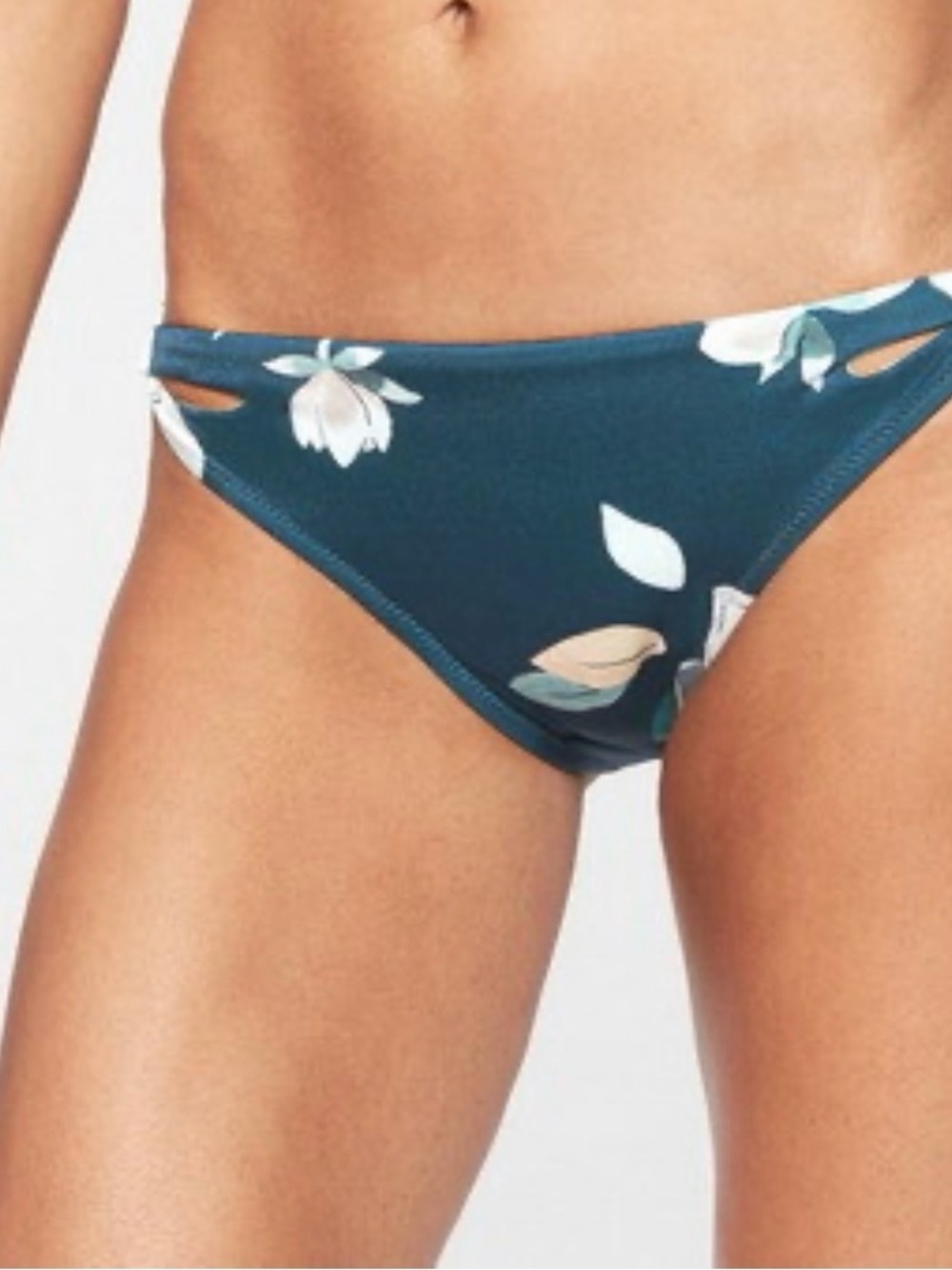 Athleta Aqualuxe Floradona Teal Floral Bikini Bottom Size S